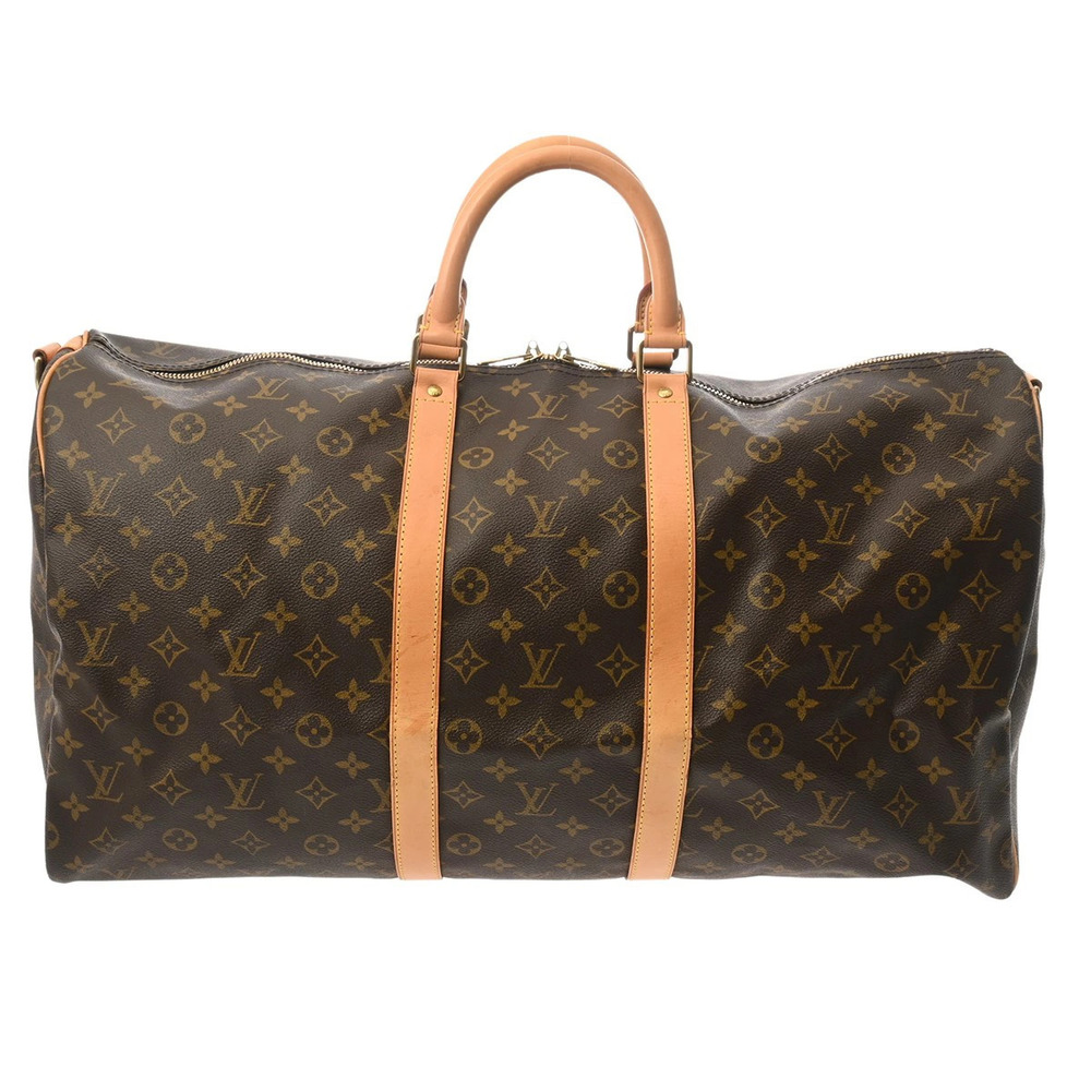 LOUIS VUITTON Monogram Keepall Bandoulire Brown Canvas Boston Bag